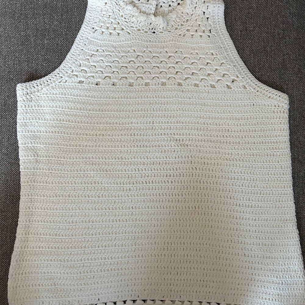 Etcetera Cream Ribbed Tank Top